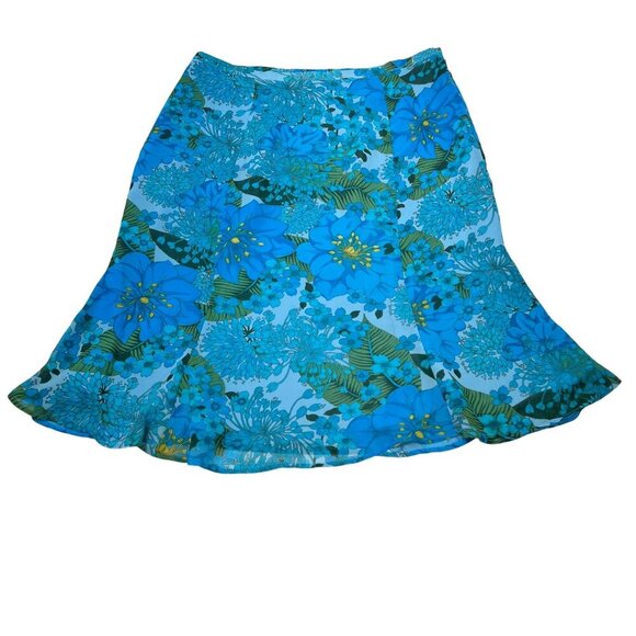 Norton McNaughton Womens Fit n Flare Skirt Floral Below Knee Multicolor Size 12 - Picture 1 of 8